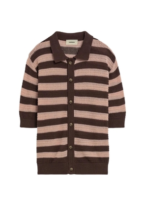 A Paper Kid striped knit cardigan - Brown
