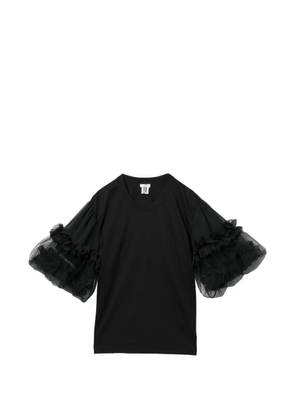 Noir Kei Ninomiya tulle-sleeves top - Black