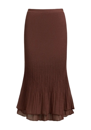 12 STOREEZ elastic-waist pleated skirt - Brown