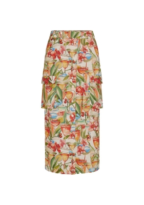 FARM Rio tiered floral skirt - Neutrals