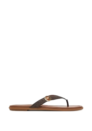 Michael Kors logo thong sandals - Brown