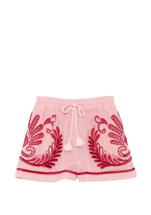 FARM Rio arabesque embroidered shorts - Pink