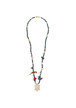 BLAKLACE beaded animal charm necklace - Blue