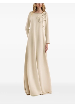Gemy Maalouf long-sleeve A-line maxi dress - Neutrals