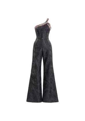 Saiid Kobeisy embellished neckline jumpsuit - Black