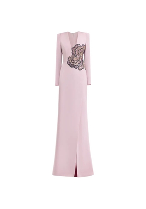 Gemy Maalouf beaded V-neck maxi dress - Pink