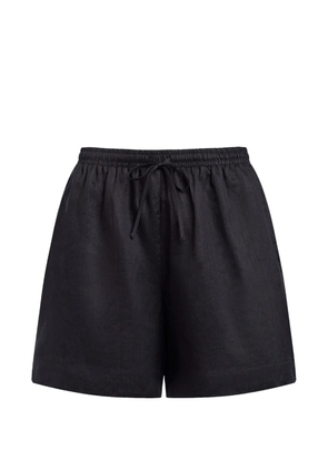 12 STOREEZ drawstring ramie shorts - Black
