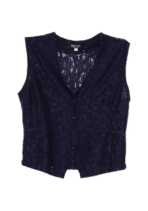 BLAKLACE lace V-neck vest - Blue
