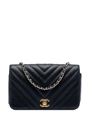 CHANEL Pre-Owned 2017-2018 Mini Chevron Calfskin Statement Flap crossbody bag - Black