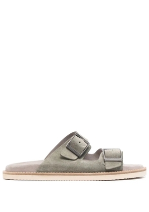 Brunello Cucinelli buckled-strap slides - Green