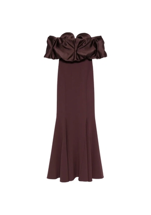 PRONOVIAS PARTY EDIT x Elisabetta Franchi ruffled off-the-shoulder dress - Red