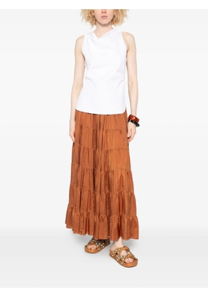 Forte Forte tiered silk maxi skirt - Brown