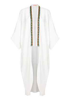 Olympiah contrast-trim midi kimono - White