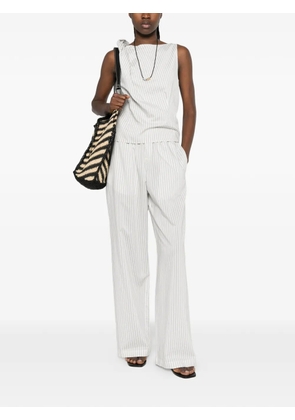 Róhe draped striped blouse - White