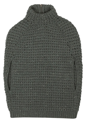 Brunello Cucinelli sequin-embellished cocoon sweater - Green