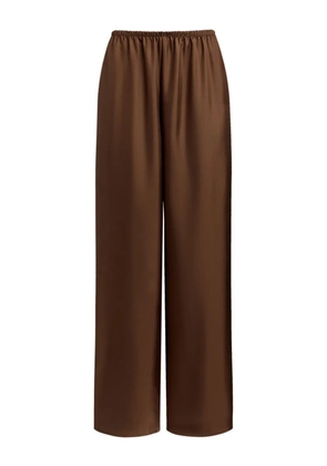 12 STOREEZ elastic-waist silk palazzo pants - Brown