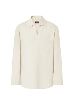 Zegna long-sleeved polo shirt - Neutrals