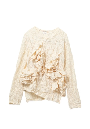Comme Des Garçons ruffled lace top - Neutrals