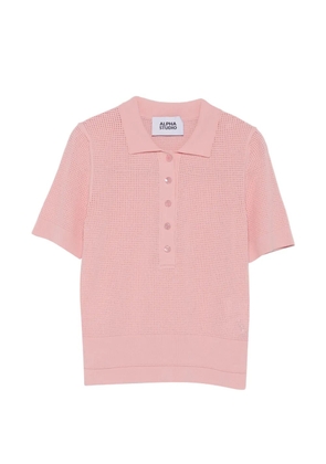 ALPHA STUDIO buttoned knitted polo shirt - Pink