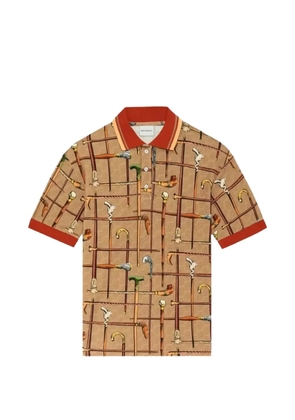 Drôle De Monsieur Cannes walking stick-motif polo shirt - Neutrals