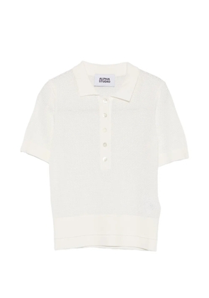 ALPHA STUDIO pointelle polo shirt - White