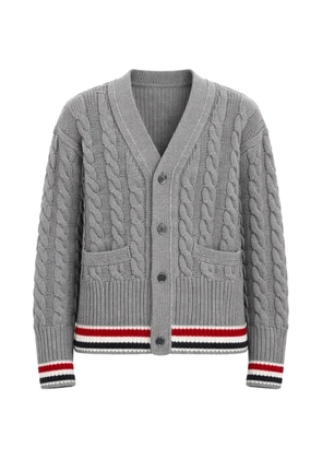 Thom Browne cable-knit stripe cardigan - Grey