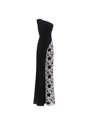 Gemy Maalouf one-shoulder embroided maxi dress - Black