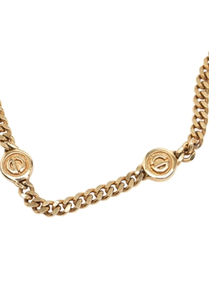 Christian Dior Pre-Owned 1980-1990 Gold Plated CD Logo Chain Necklace costume necklace