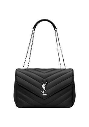 Saint Laurent large Loulou quilted logo shoulder bag - Black