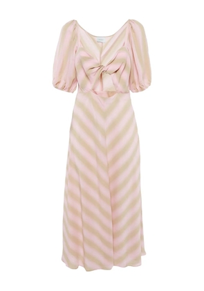 Longchamp knot detail stripe dress - Pink