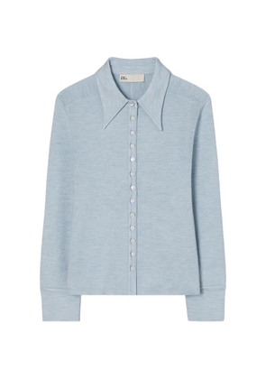 Tory Burch silk polo cardigan - Blue