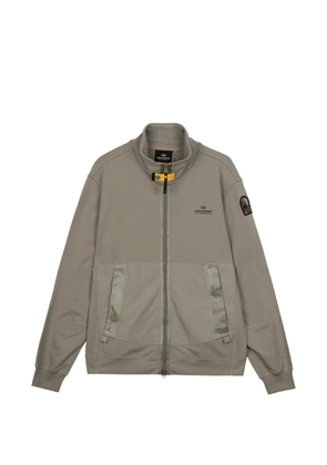 Parajumpers logo-patch zip-up sweater - Grey