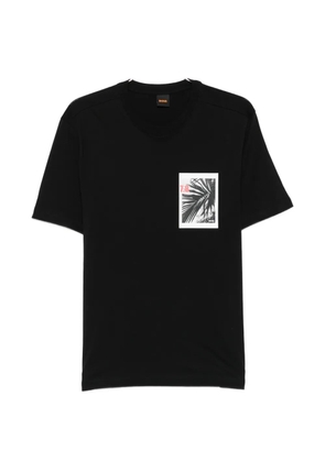 BOSS palm-tree short-sleeve T-shirt - Black