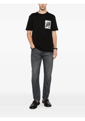 BOSS palm-tree short-sleeve T-shirt - Black