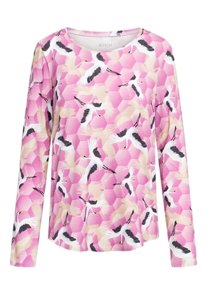 RÖSCH round-neck birds-graphic pyjama top - Pink