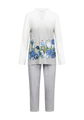 Rochas floral v-neck pyjamas - White