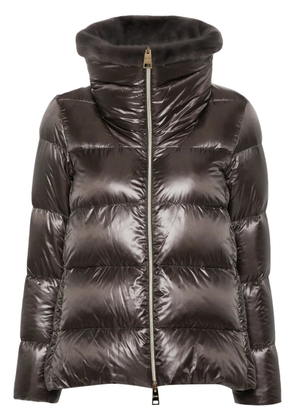 Herno faux-fur collar padded jacket - Grey