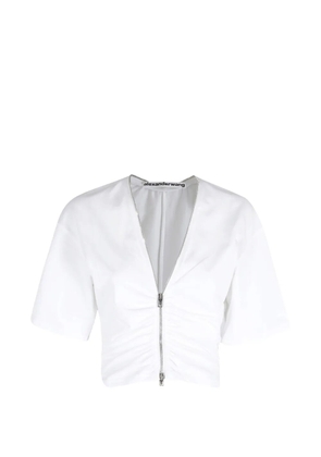 Alexander Wang V-neck zip-up top - Blue