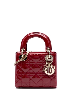 Christian Dior Pre-Owned 2017 Mini Patent Cannage Lady Dior satchel - Red