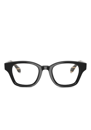 Giorgio Armani striped-temple rectangle glasses - Black