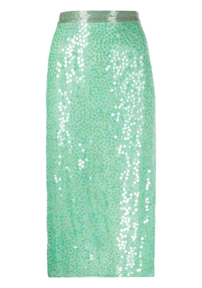The Attico sequinned pencil skirt - Green