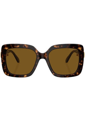 Swarovski Eyewear tortoiseshell-effect rectangle-frame sunglasses - Green