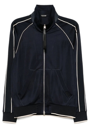 TOM FORD piping-detail sports jacket - Blue