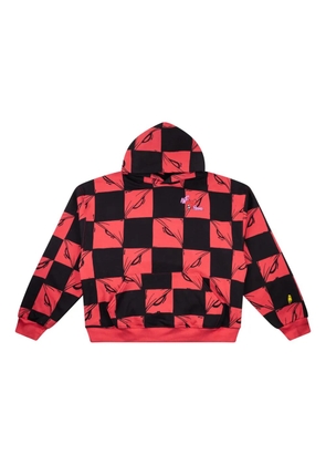 ANTI PROMO check-pattern hoodie - Red