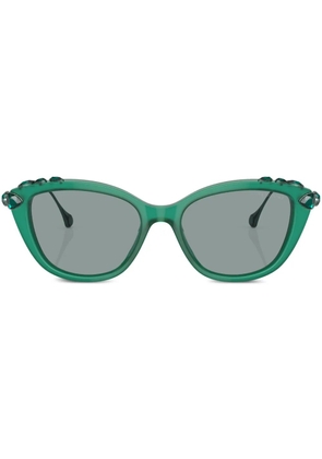 Swarovski Eyewear crystal-embellished cat-eye frame sunglasses - Green