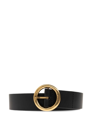 AMI Paris circular-buckle leather belt - Black
