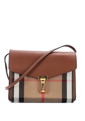 Burberry Pre-Owned Macken Leather and House Check Canvas Small crossbody bag - Brown