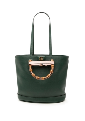 Gucci Pre-Owned 2000-2015 Medium Calfskin Bamboo Diana Convertible Bucket Bag satchel - Green