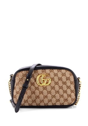 Gucci Pre-Owned GG Marmont Shoulder Bag Diagonal Quilted GG Canvas with Leather Small crossbody bag - Black