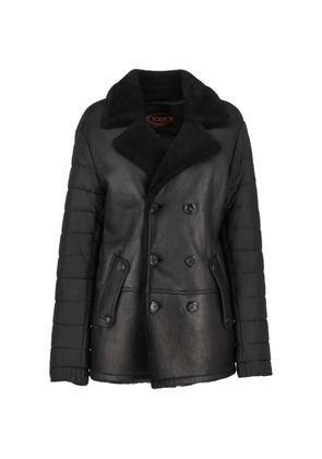 Tod's Vintage collared quilted-sleeve coat - Black